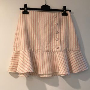 Lovers + Friends Xs skirt pink and silver stripes